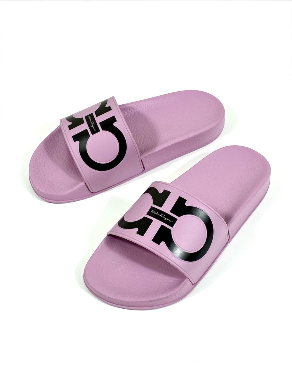 Salvatore Ferragamo Groovy Dual Gancini Sport Pool Slide Sandals 7 Marshmallow